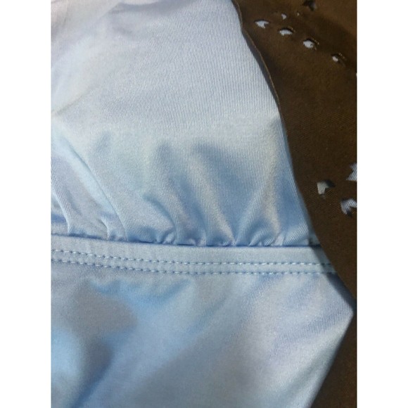 Motherhood Blue w/Laser cut Ruffle Maternity 1 Pc Swimwear Size Med NWt - Picture 3 of 5